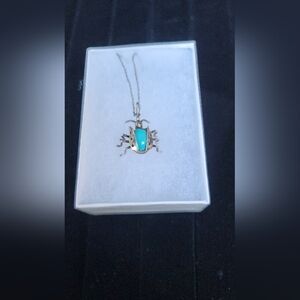 Native American Sterling Lady Bug Pendant w/925 Sun Necklace (Item 120)